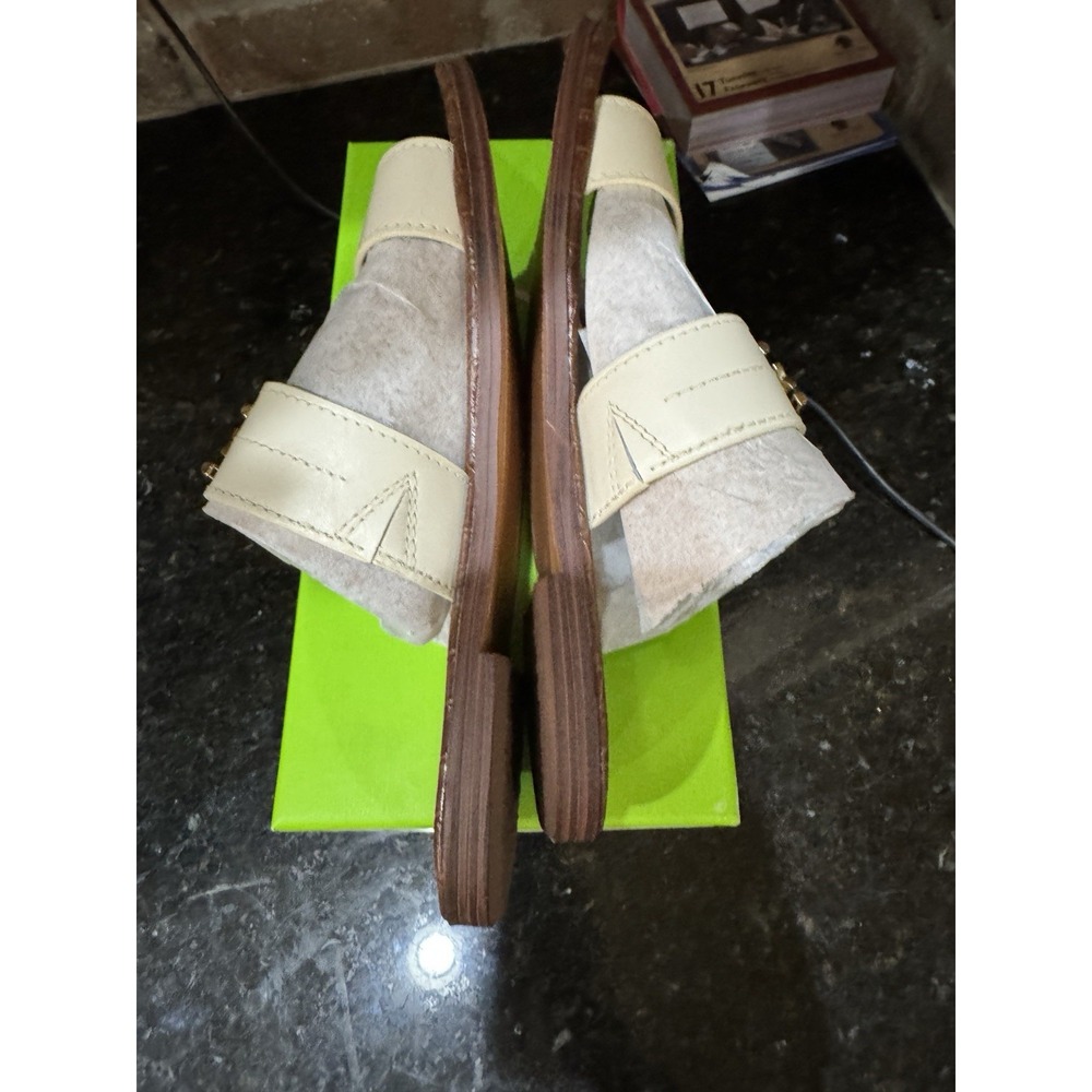Sam Edelman Women's Gilles Flat Sandal Ivory Leather Size 8.5 Slide - Picture 9 of 13